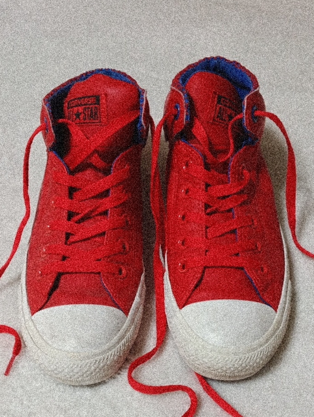 Converse Kids Red High-Top Sneakers with White Toe
